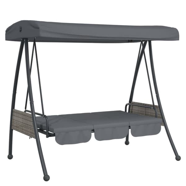 Hammock med justerbart tak mörkgrå stål