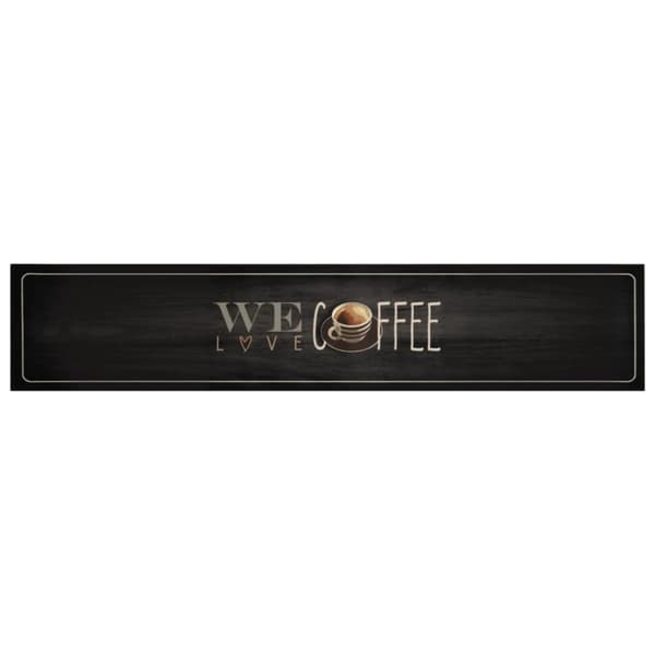 Köksmatta maskintvättbar text kaffe 60x300 cm sammet