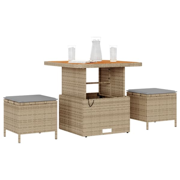 Trädgårdsmöbelset Beige konstrotting