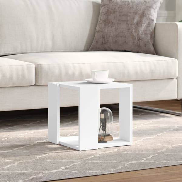 Soffbord vit 32x32x30 cm konstruerat trä