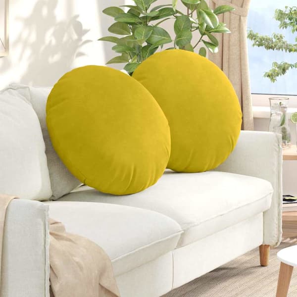 Sittkuddar 2 pcs Gul Ø60 x 21 cm Sammet