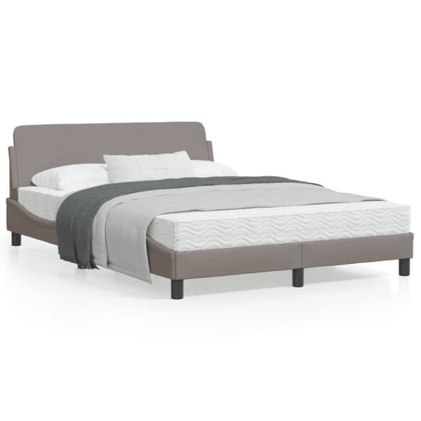 Bed Frame "Dover" Taupe 140x190 cm Fabric