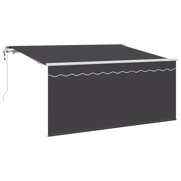 Utfällbar markis Antracit 300 x 200 cm Polyester och aluminium