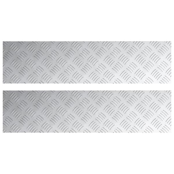 Trappsteg Rektangulär 2 pcs Silver 100 x 25 cm Aluminium