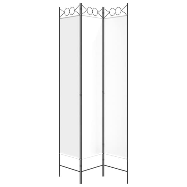 Rumsavdelare 3 paneler vit 120x220 cm tyg