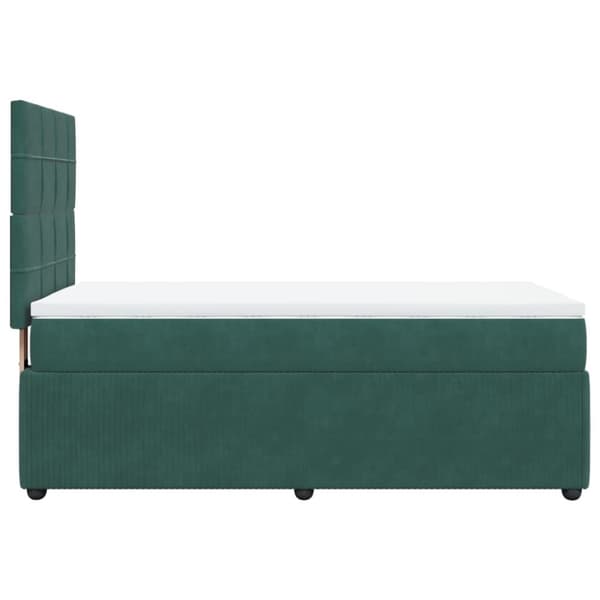 Ramsäng med madrass mörkgrön 90x190 cm sammet