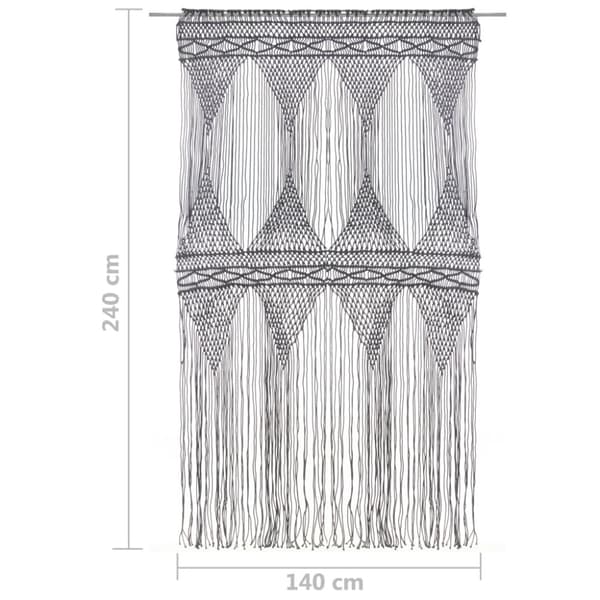 Gardin makramé antracit 140x240 cm bomull