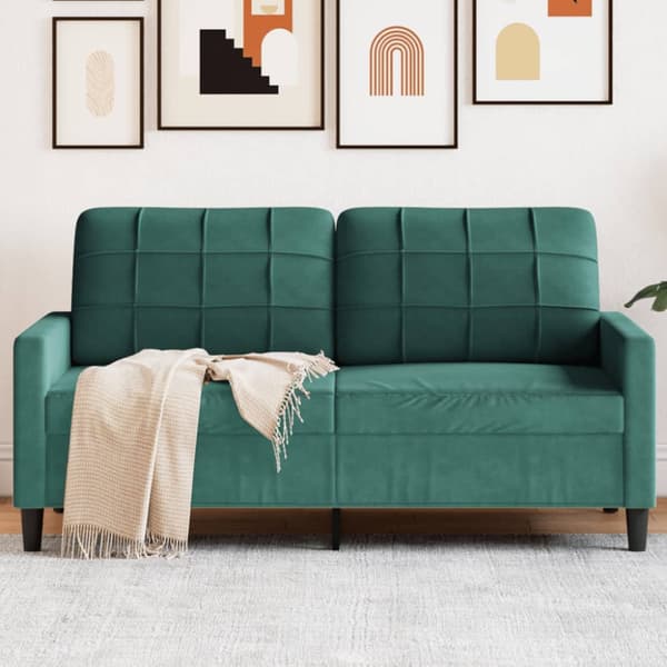 Soffa 2-sits mörkgrön 140 cm sammet