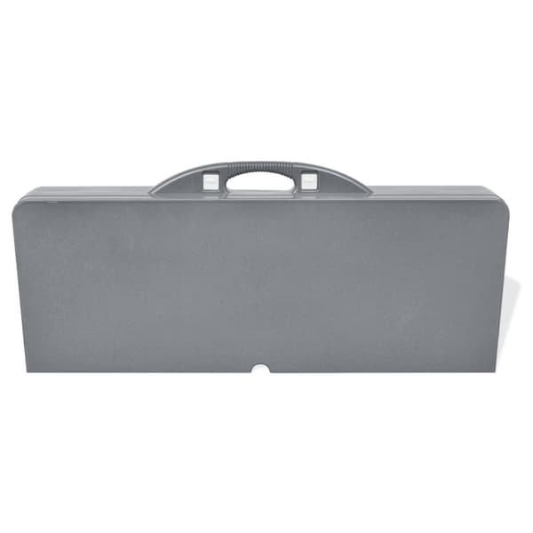 Hopfällbart campingbord med 4 pallar aluminium ljusgrå
