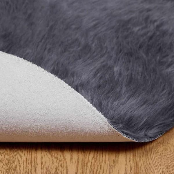 Fuskfäll matta TAFALLA Antracit Ø 80 cm Polyester
