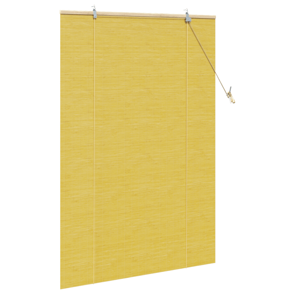 Rullgardin med gardiner Gul 110 x 160 cm Bambu