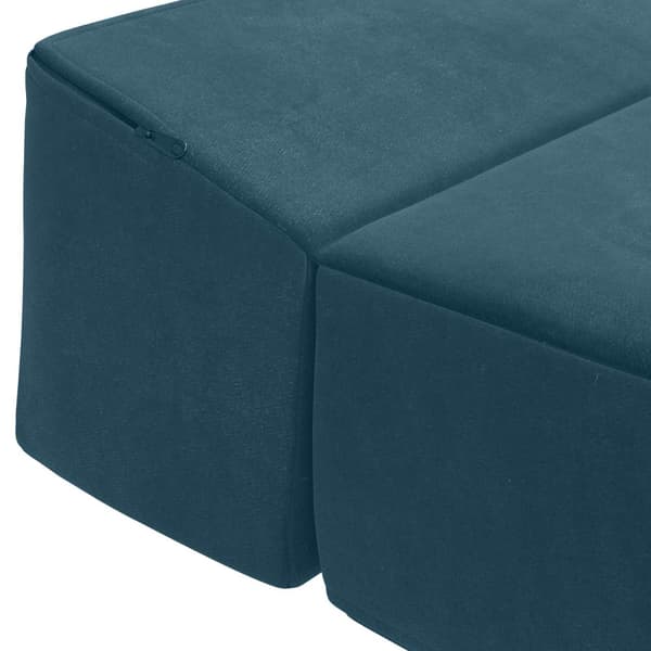 Fällbar Soffbed Blå 200 x 70 x 10 cm Sammet
