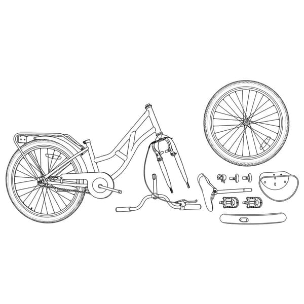 Barncykel 20 Tum 6-11 Vit