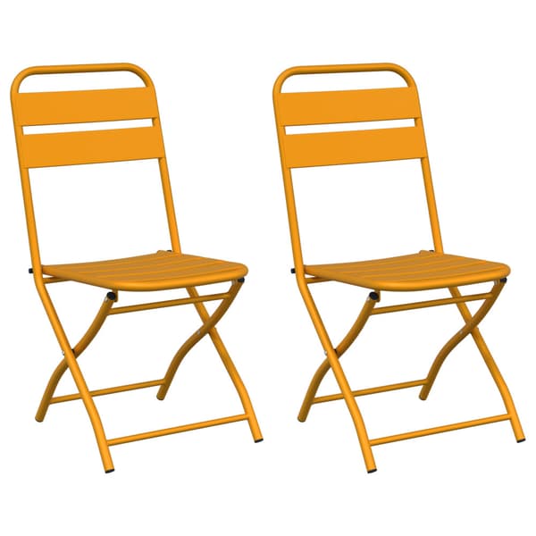 Fällstol för trädgård 2 pcs Senapsgul 42 x 52 x 82cm