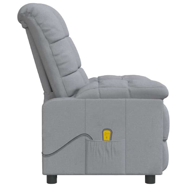 Massagefåtölj ljusgrå tyg