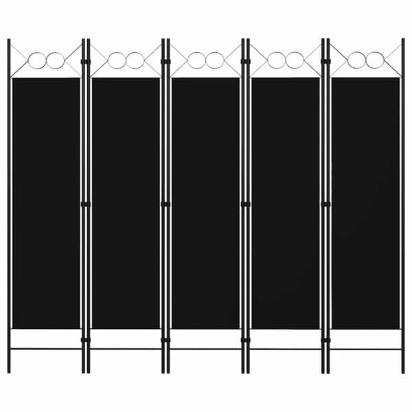 Rumsavdelare 5 paneler svart 200x180 cm