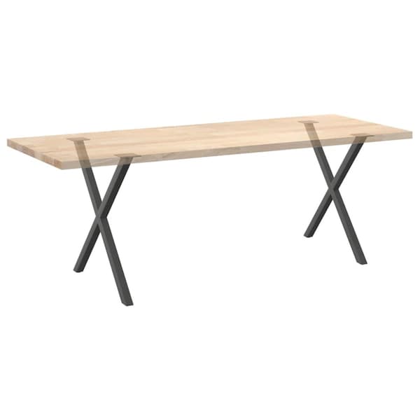 Matbordsben X-formade 2 st antracit 70x(72-73) cm stål