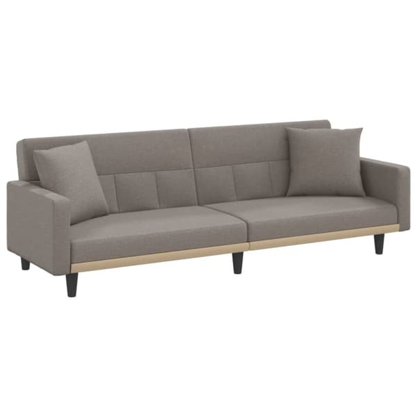 Bäddsoffa med kuddar taupe tyg