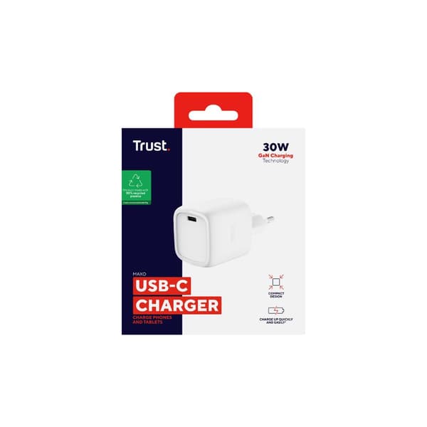 Laddare Vägg TRUST MAXO GaN 30W USB-C