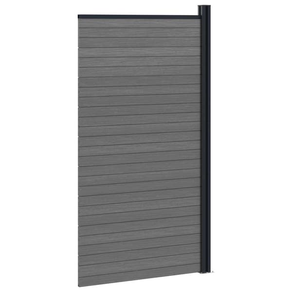 Stängselpanel WPC och aluminium Grå