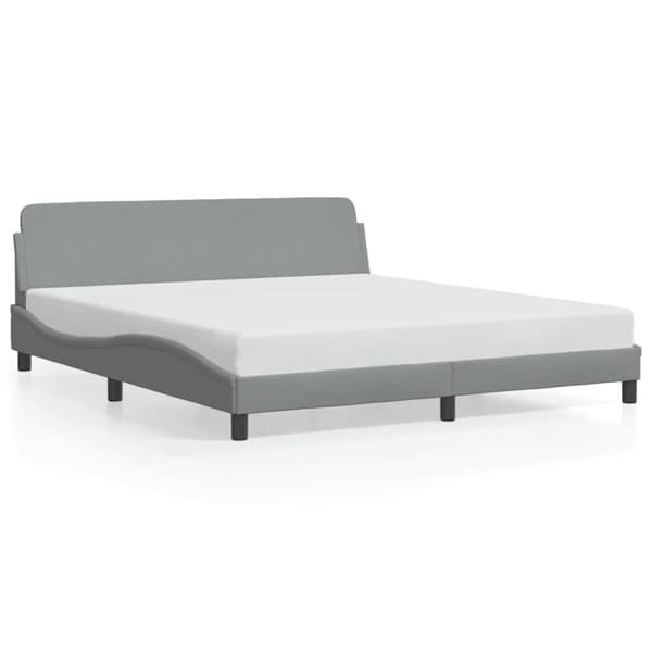 Bed Frame "Dover" Light Grey 183x213 cm Fabric