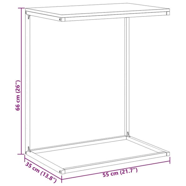 Sidobord vit 55x35x66 cm konstruerat trä