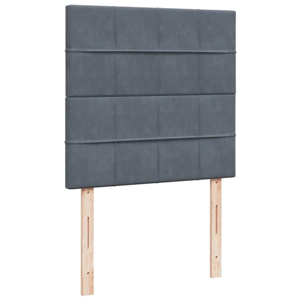 Ramsäng med madrass mörkgrå 90x200 cm sammet