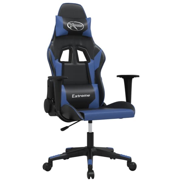 Gamingstol svart och blå konstläder