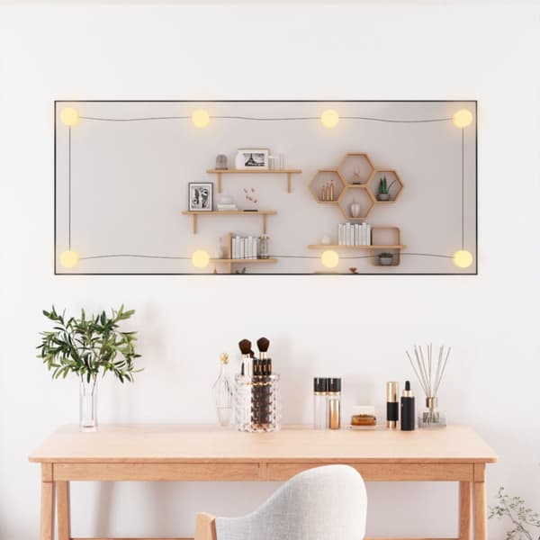 Väggspegel med LED-belysning 40x100 cm glas rektangulär