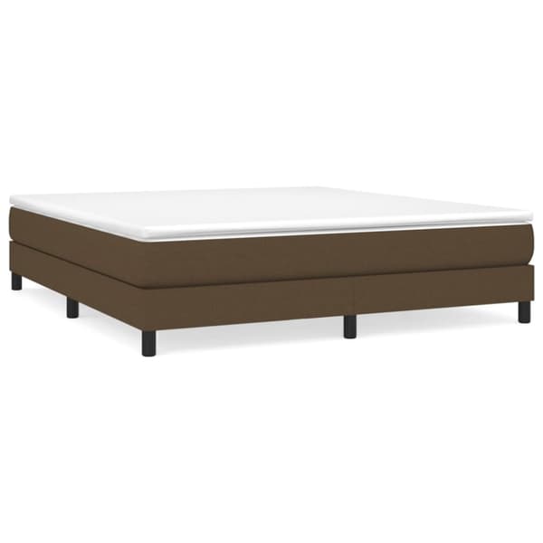 Boxspring-sängram mörkbrun 180x200 cm tyg