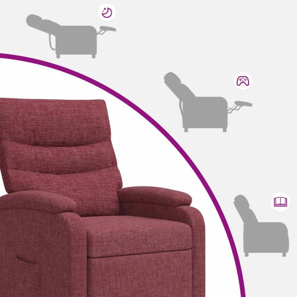 Massagefåtölj Vinröd Tyg