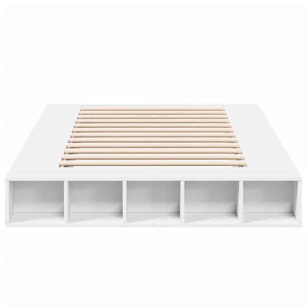 Sängram vit 120x200 cm konstruerat trä