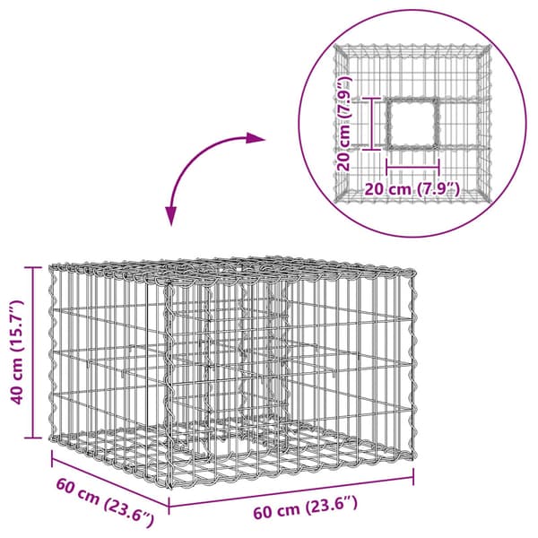 Gabion upphöjd säng Silver