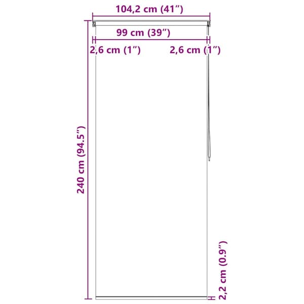 Rullgardin för dusch 100x240 cm bubbla