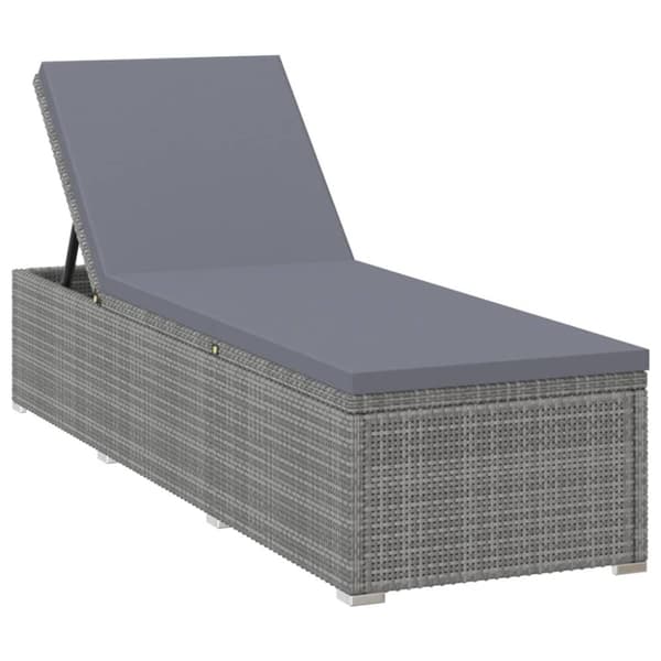 Solsängar och sidobord 3 delar konstrotting grå