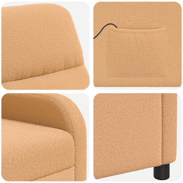 Massagefåtölj Beige Bouclé