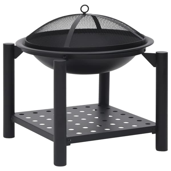 Eldstad med eldgaffel 54x54x55 cm stål
