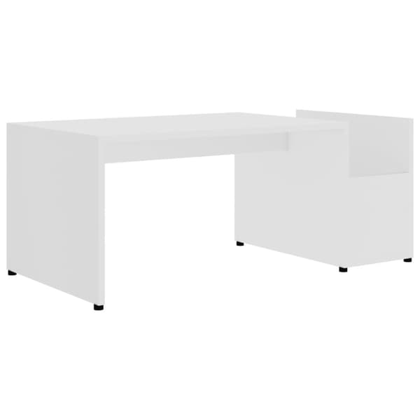 Soffbord vit 90x45x35 cm konstruerat trä