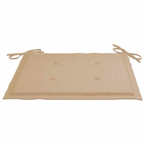 Trädgårdsstolar med beige dynor 8 st massiv teak