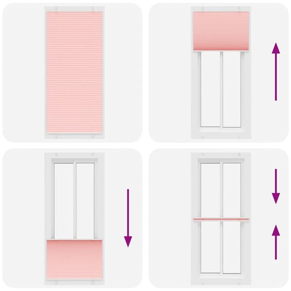 Plisserad persienn rosa 90x200 cm tyg bredd 89,4 cm polyester