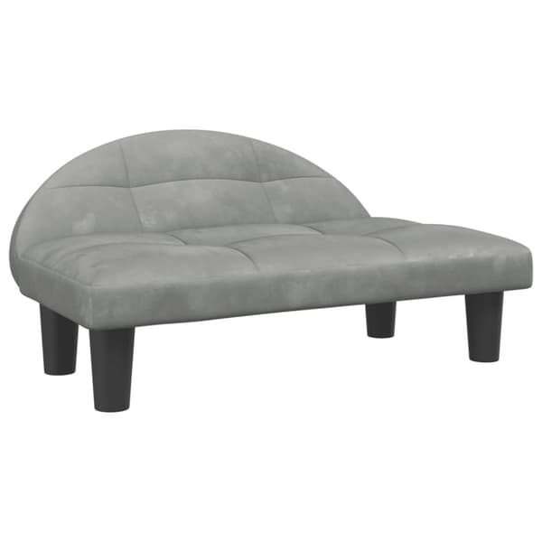 Hundbädd ljusgrå 70x52x30 cm sammet