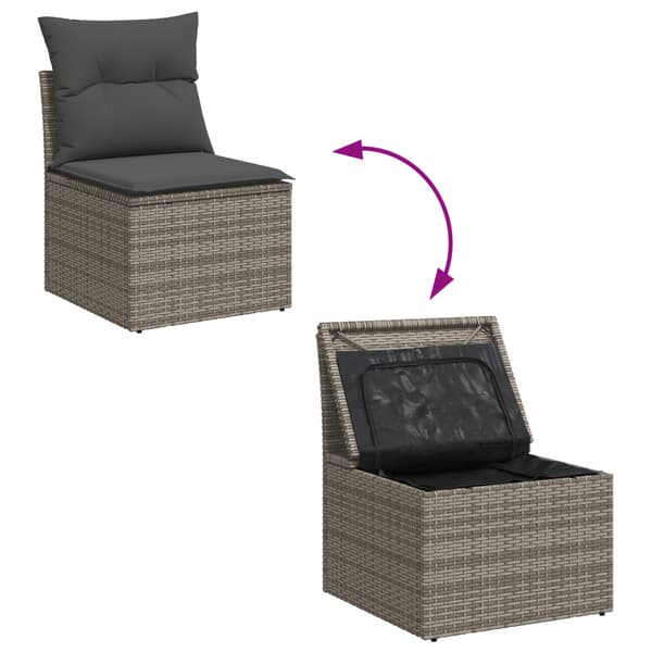 Trädgårdsoffset 6 st Poly rattan