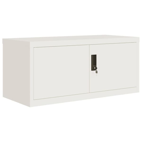 Dokumentskåp vit 90x40x220 cm stål