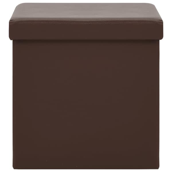 Hopfällbara förvaringspallar 2 st brun PVC