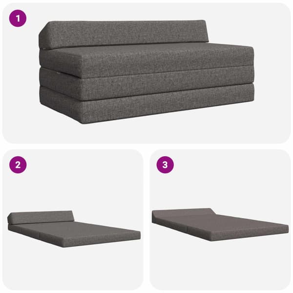 Fällbar Soffbed Ljusgrå 120 x 60 x 49 cm Tyg