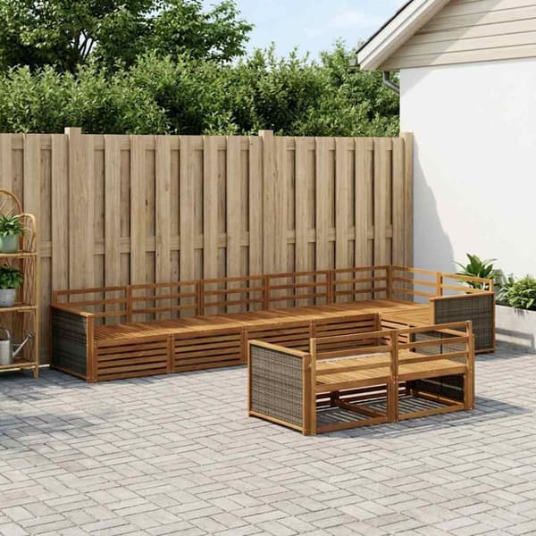 Utomhussoffset 8 pcs Naturlig