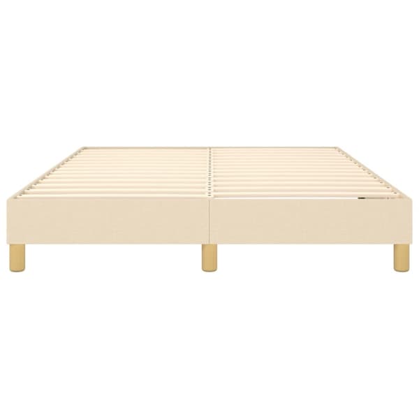 Boxspring-sängram gräddvit 140x190 cm tyg