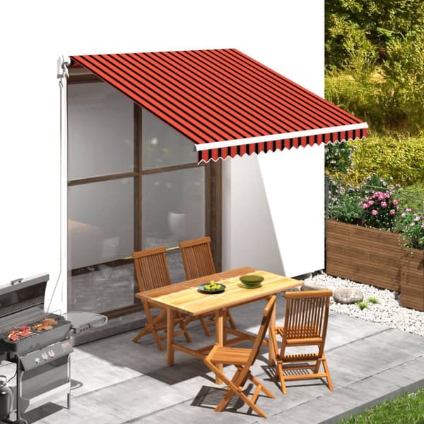 Markisduk orange och brun 3x2,5 m