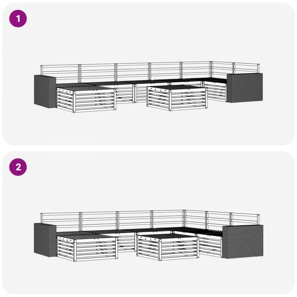 Utomhussoffset 8 pcs Naturlig