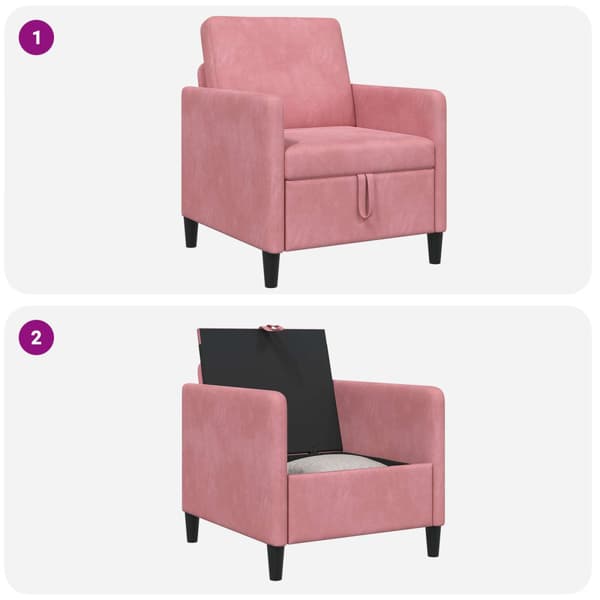 Soffa med förvaring Rosa 72 x 78 x 87 cm Polyester